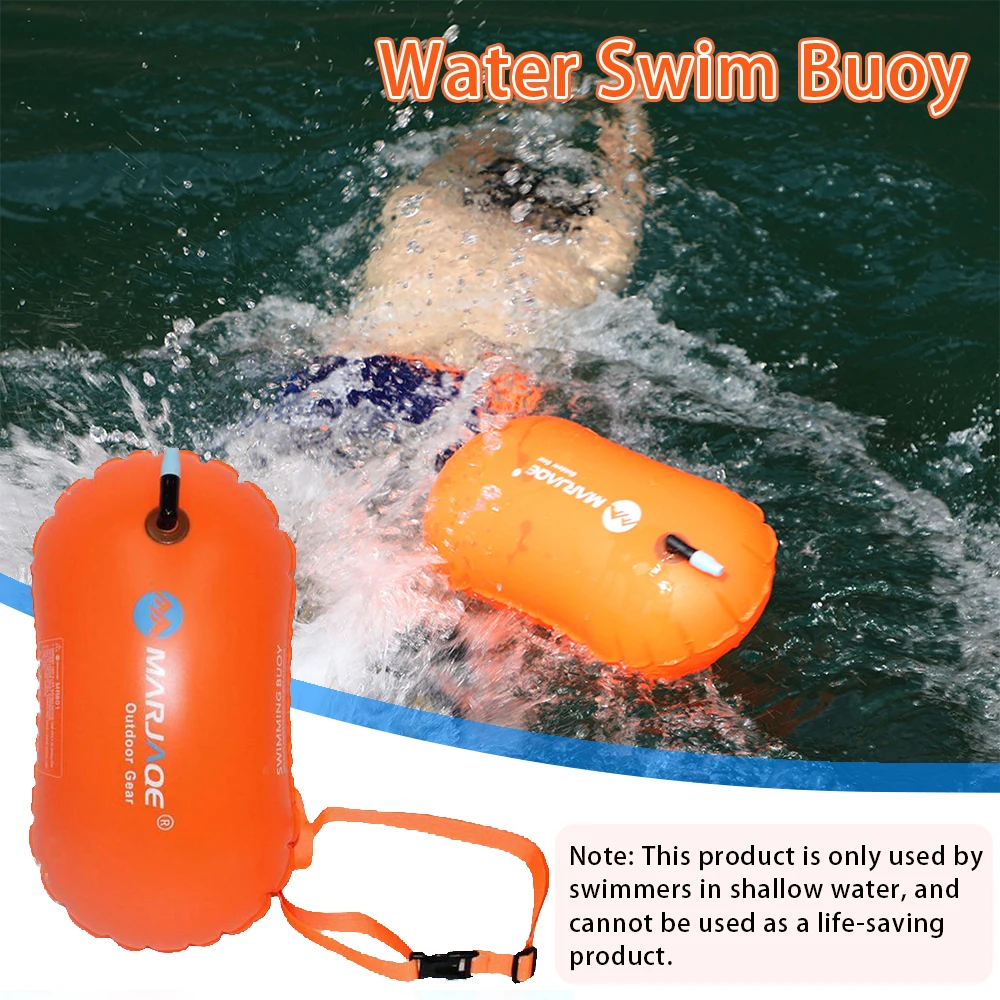 

PVC Swimming Buoy Single Layer Float Inflatable Life Saving Drift Bag Swim Buoys Flotation Safety Air Dry Storage Bag 48x29cm