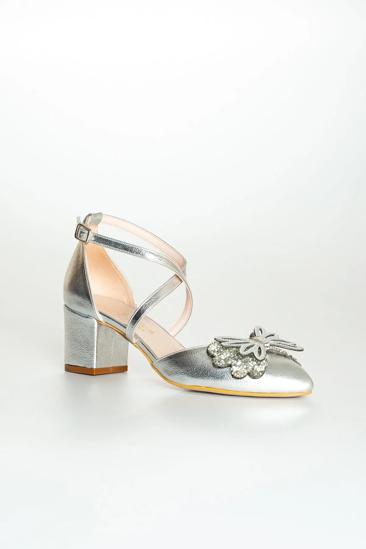 

Women's Fashion Handmade Silver Crystal Stone Lady High Heels Shoes