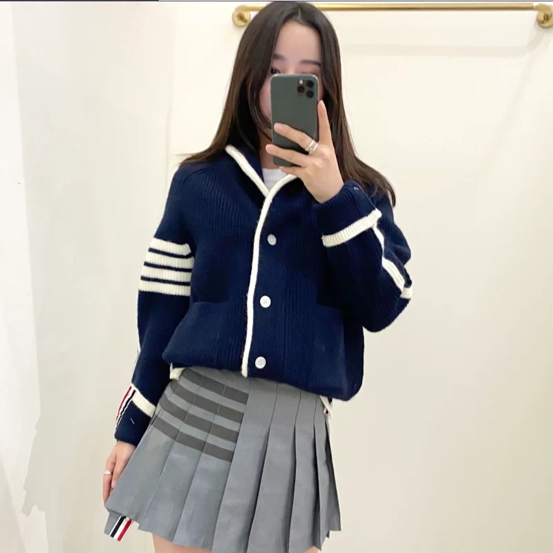 

Y2k 2023 Korean Fashion Cardigan For Woman Knitwears Sweaters Fall Winter Tops Kawaii Womens Clothings Long Sleeve Thick Clothes
