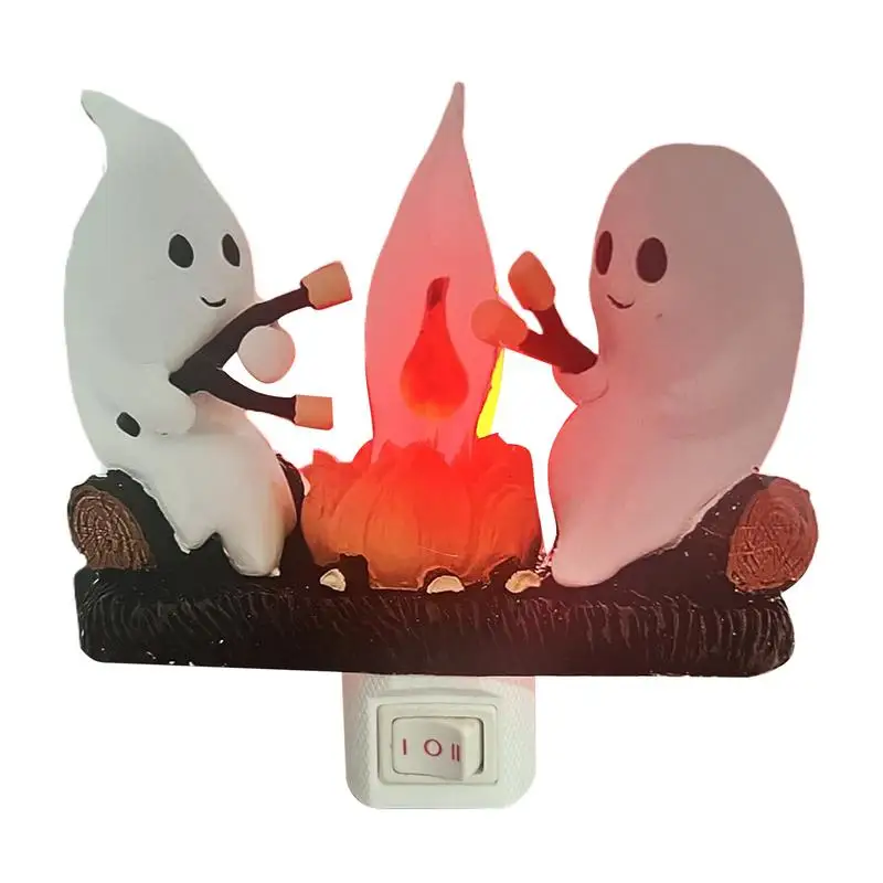 Призрачный ночник Plug In Faux Ghost Campfire Акриловые ночники Into Wall Хэллоуин Искусственный