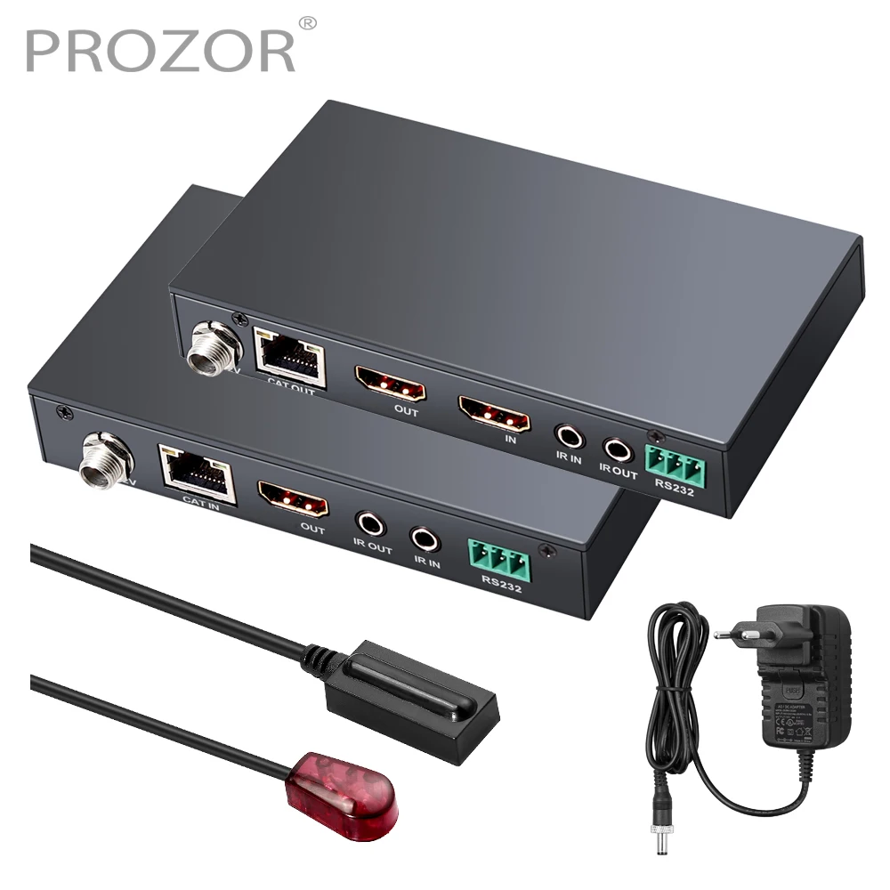 PROZOR 4K HDMI-совместимый 2 0 удлинитель через один RJ45 Cat 6 Ethernet кабель до 50 м @ 60 Гц