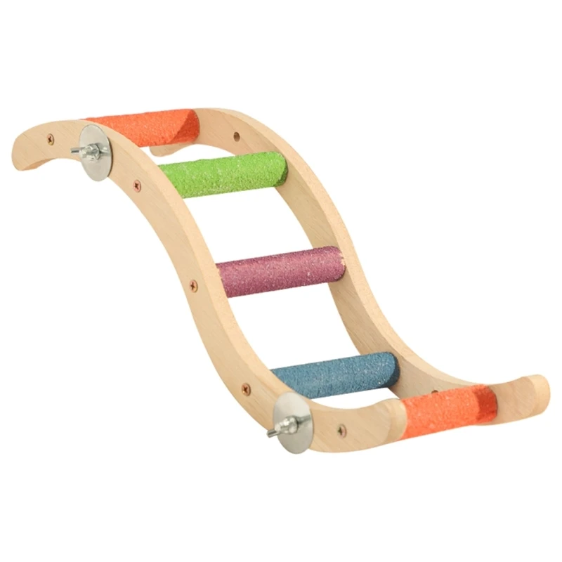 

Bird Perch Ladder Scratcher Wood Stand for Parrotss Conure Budgies Platform Drop shipping