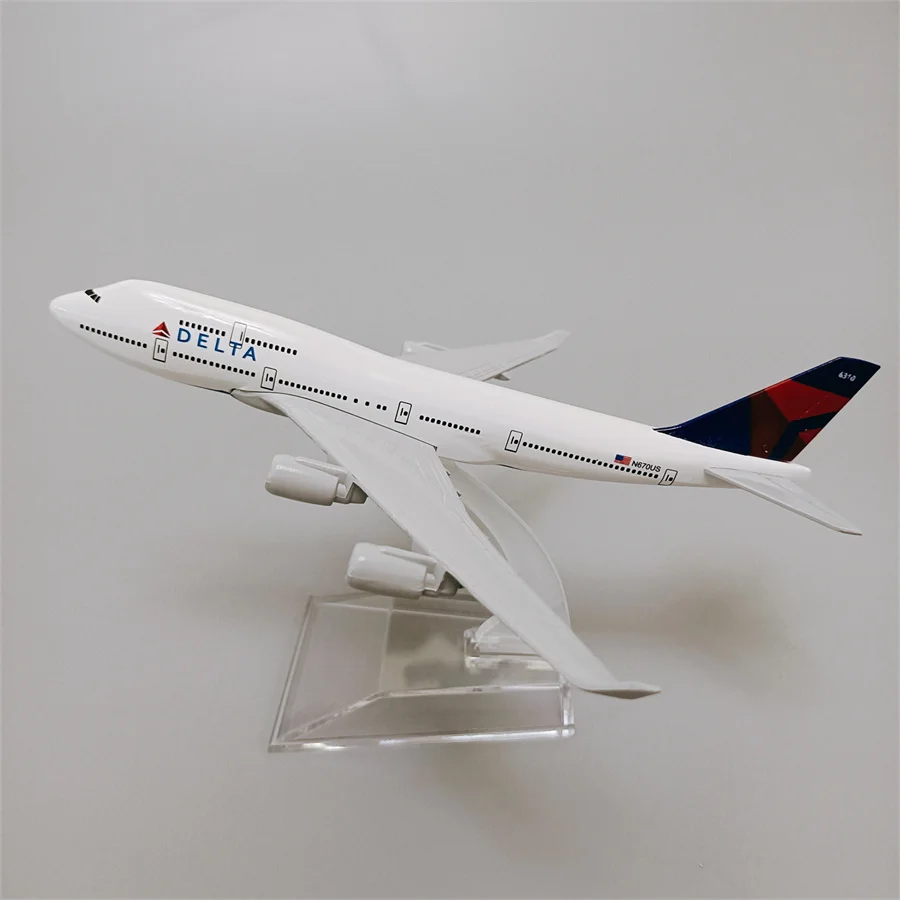 

Модель самолета 16 см из металлического сплава, авиакомпании США, Боинг 747, модели самолета под давлением