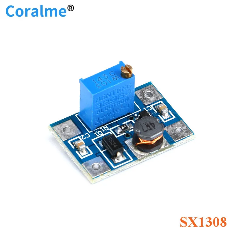 

5 pcs DC-DC SX1308 Step-UP Регулируемый силовой модуль Step Up Boost Converter Module 2-24V to 2-28V 2A