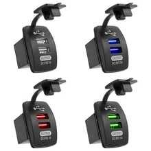 Car Charger 5V 3.1A Waterproof Dual USB Socket 12V-24V Fast Charging for Phone Motorcycle Boat Marine Truck Universal