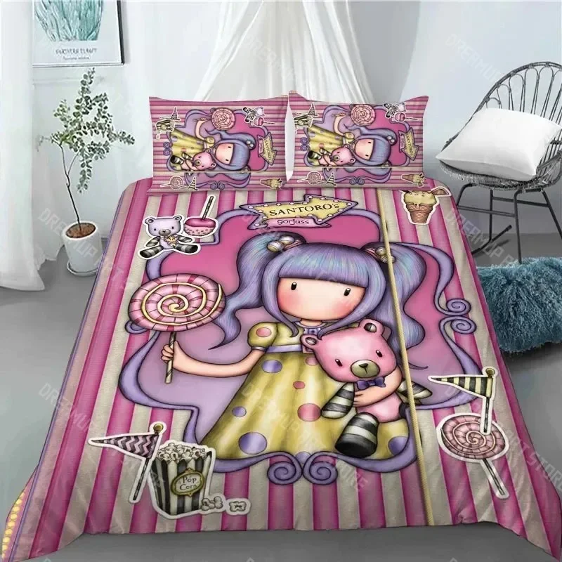3D принт Santoro Gorjuss пододеяльник полный Queen King Size аниме красивая девушка комплект