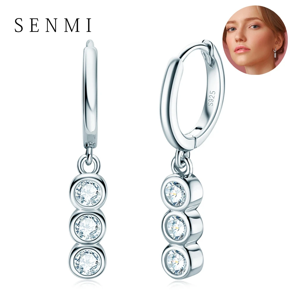 

SENMI Wholesale 0.6ct Tassel Moissanite Stud Earrings S925 Silver Charm For Women Girls Anniversary Wedding Party Fine Jewelry