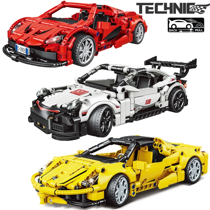 

Конструктор автомобильный Porsche Carrera 911 RSR Ferrari McLaren City, Детский конструктор