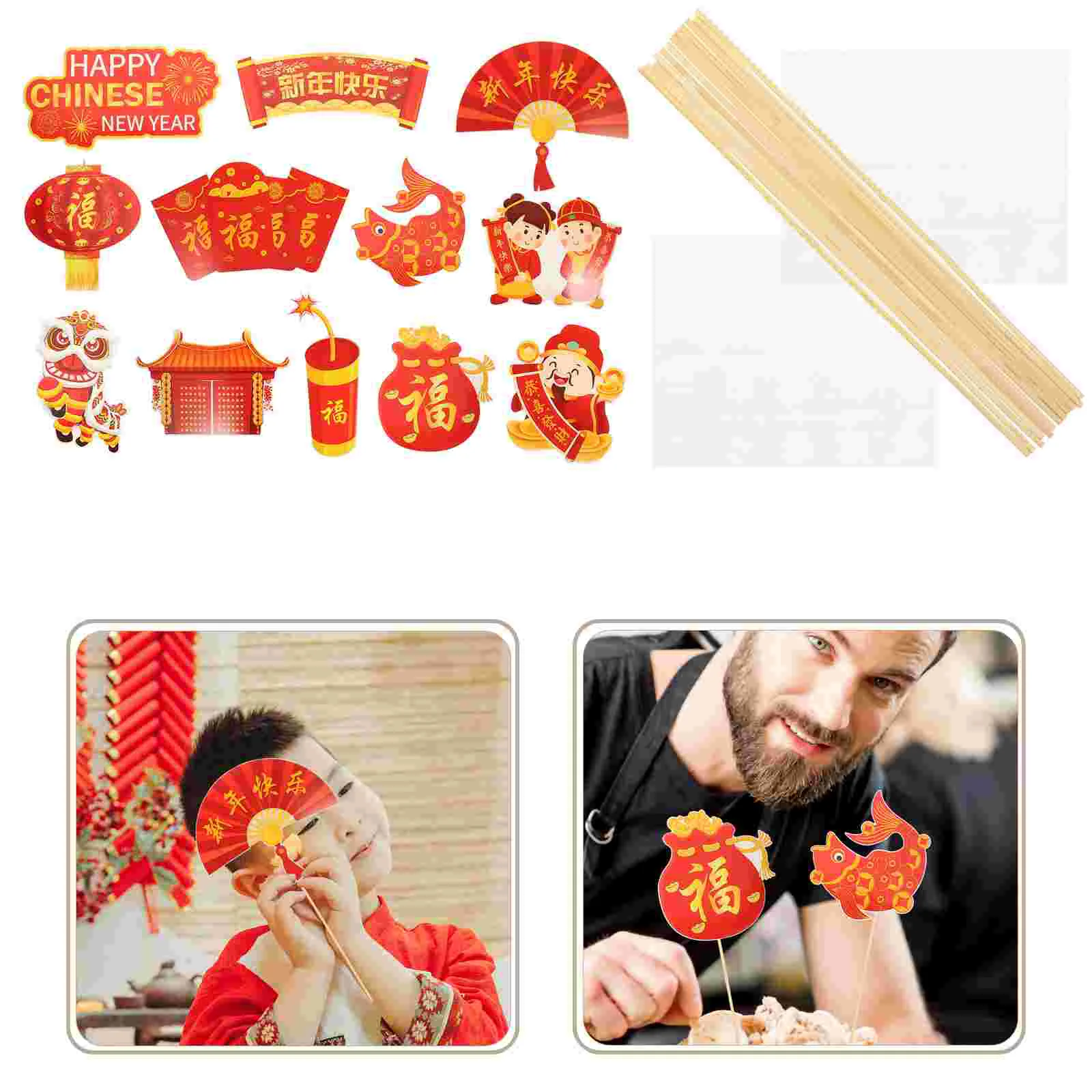 

Photo Year Props New Party Decor Supplies Booth Rabbit Frame Spring Festival Paper Chinese Eve Picturehappy Backdrop