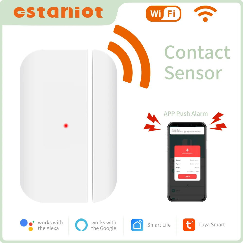 

Ostaniot Туя Смарт WiFi Датчик двери и окна Детектор открытия и закрытия Домашняя безопасность Защита Smart Life Control Работа с Alexa