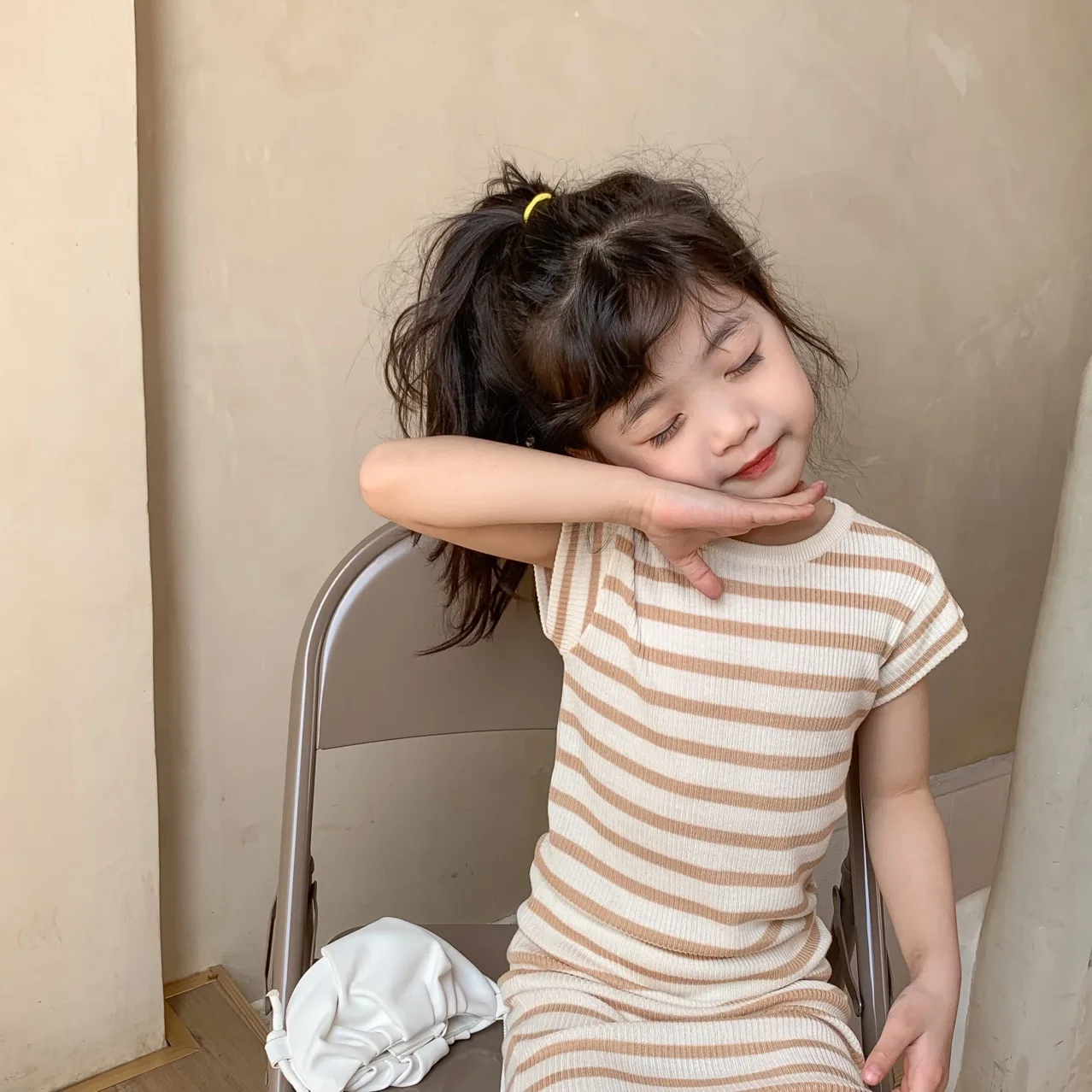 

RiniLucia Dress For Girls O Neck Striped Straight Knee Length Girls Summer Dress Casual Style Dress Girls Summer Kids Clothes