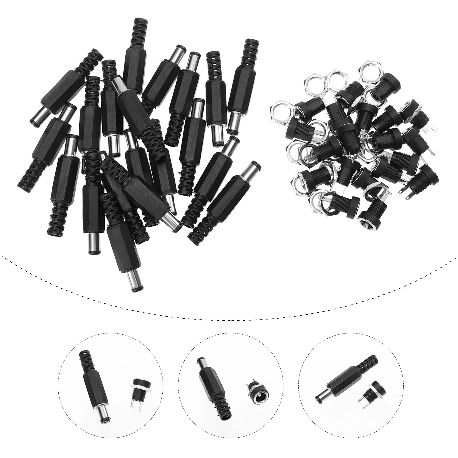 

20 Pairs Replacement Socket Male Microphone Connector Practical Plugs