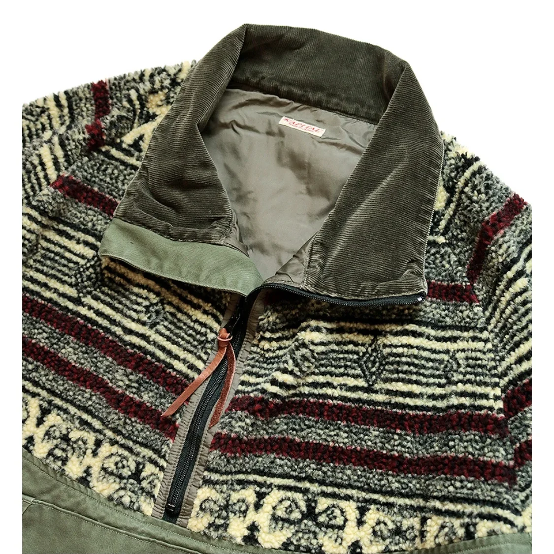 Kapital японский стиль Hirata Hohiro Amekaji кашемировая прошитая полумолния свободная