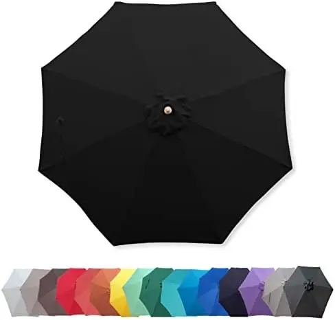 

8 Ribs Replacement Umbrella ONLY w/Tassel Luxurious Bohemian Valance for Outdoor Decor, Entertainment and Poolside (Red) Mini u