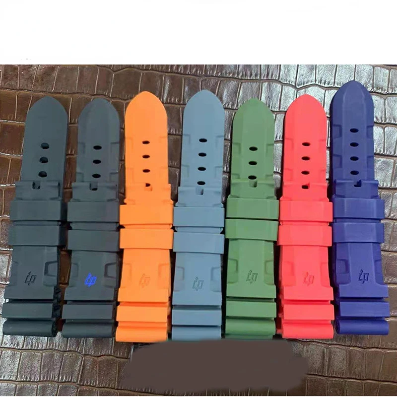 

Ремешок силиконовый для часов, резиновый водонепроницаемый браслет для Panerai, 24 мм 26 мм, черный синий красный оранжевый белый