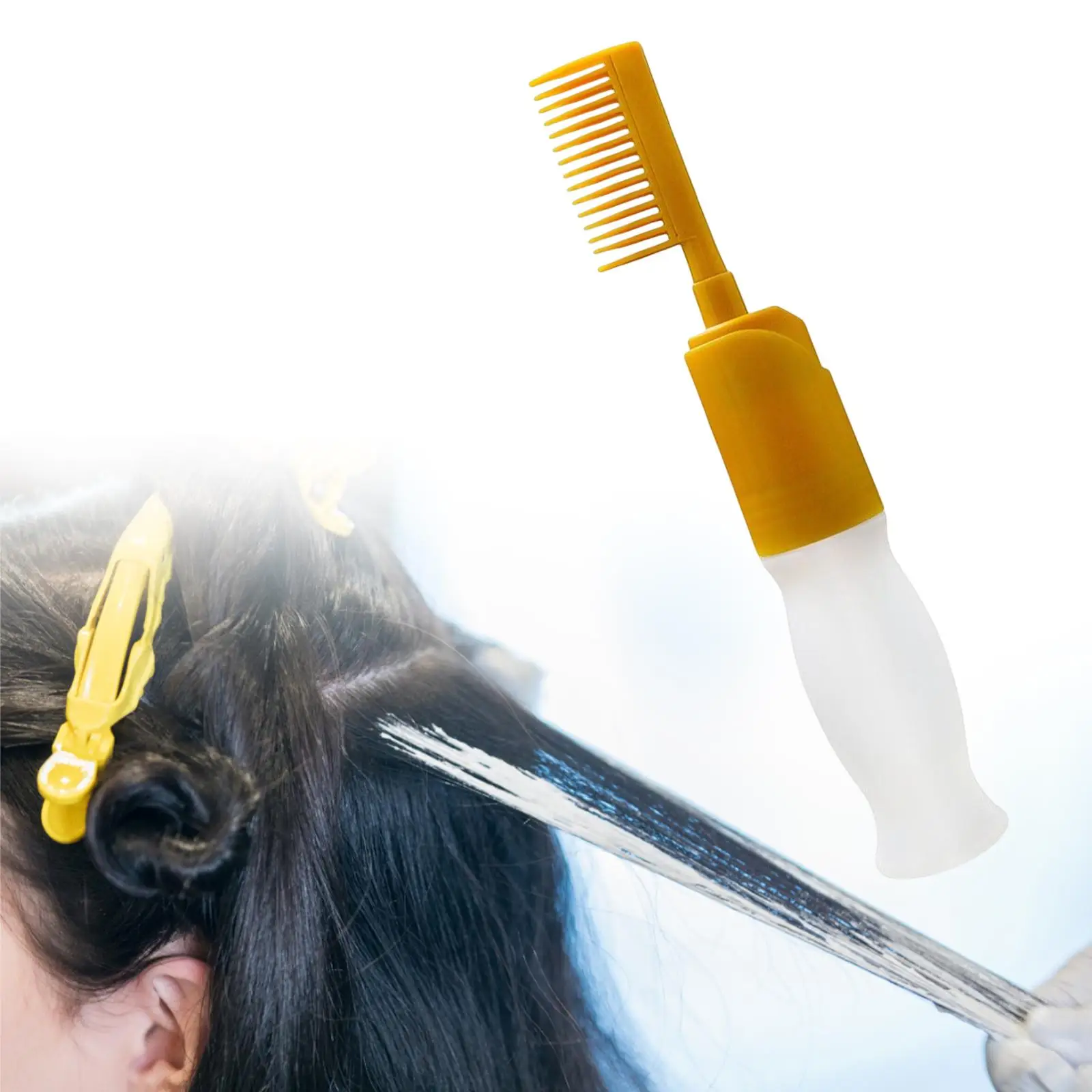 

Hair Dye Refillable Bottle Hair Coloring Brush Reusable 110ml Dispensing Applicator Comb for Styling Salon Home