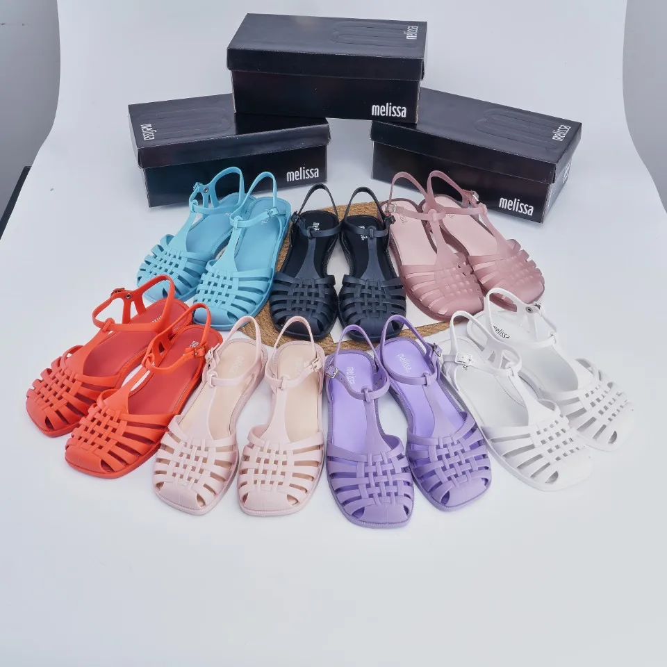 Женские сандалии-желе на плоской подошве, SM136