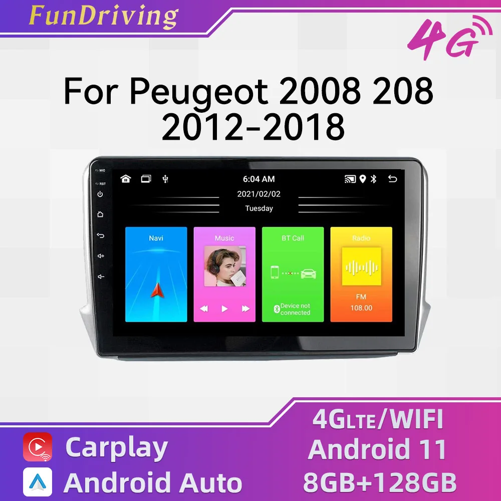 

Автомагнитола для Peugeot, стерео-система на Android, 2 Din, для Peugeot 2008, 208, 2012-2018, экран 10,1 дюйма, мультимедийная навигация, головное устройство, Gps, авт...