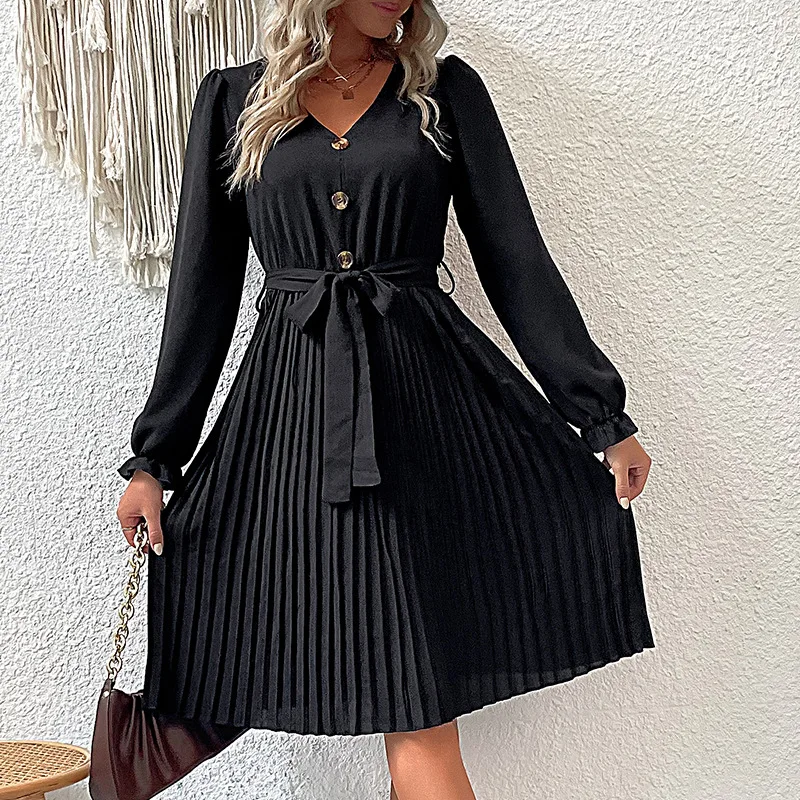 

New Black Dress For Women 2023 Long Sleeve Spring Autumn Elegant Dresses Party Vacation Beach Outfits Female Classy Evening Sexy