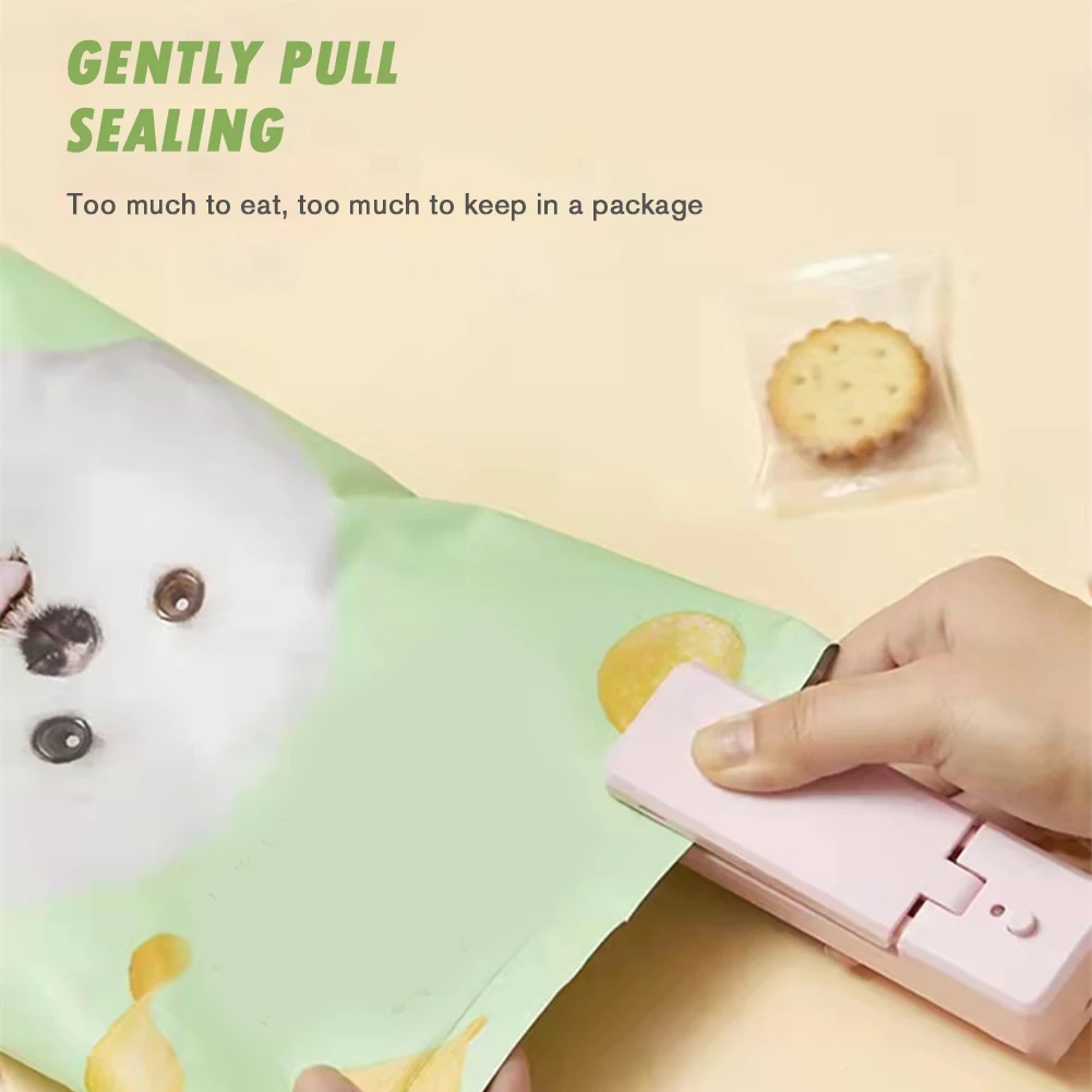 

2in1 Portable Bag Heat Sealers Moisture-proof Rechargeable Handheld Vacuum Food Snack Packing Plastic Bag Storage Food Sealer