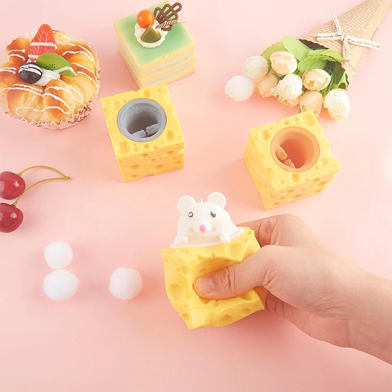 

1Pc Squeeze Cheese Mouse Cup Antistress Childrens Adults Toy Decompression Toy
