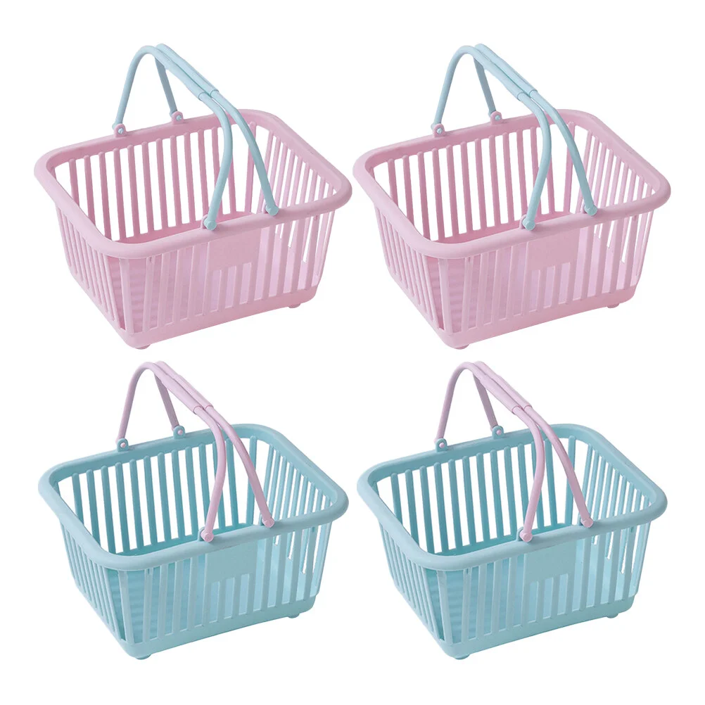 

4Pcs Shopping Basket Kids Grocery Basket with Handles Small Retail Shopping Baskets for Party Favors, Storage, Kitchen Pretend