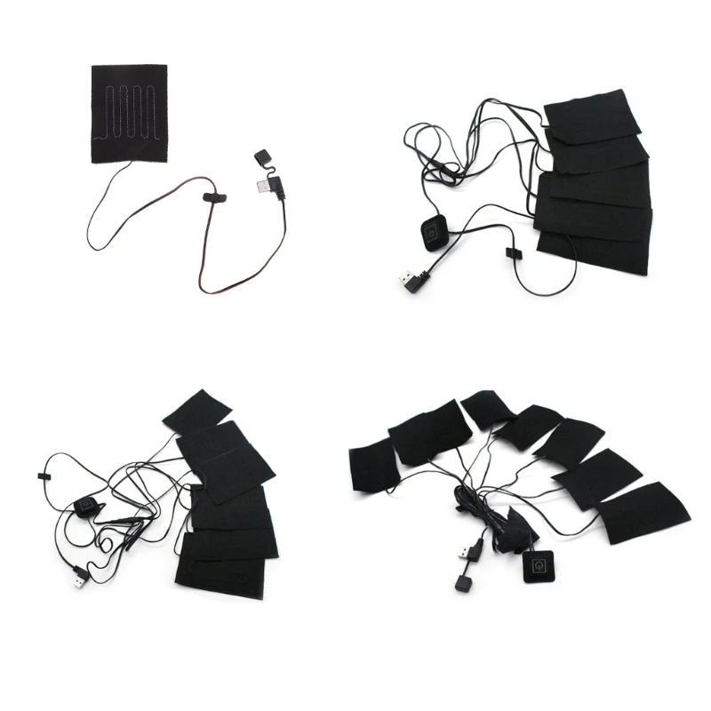 

8 in 1 USB Cloth Heater Pad Electric Heating Vest Sheet Heating Warmer Pad for JACKET Cloth Warm Paste Pads A0KF