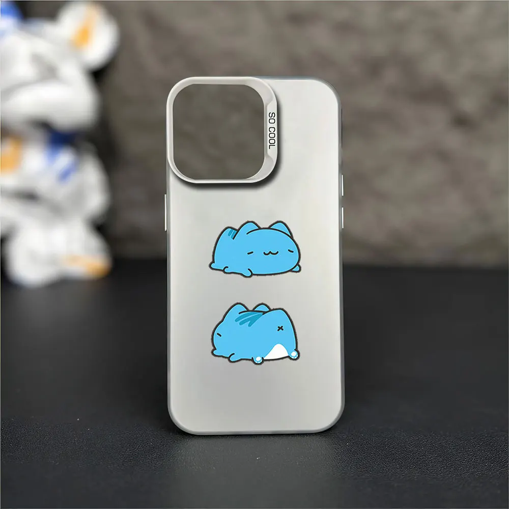 Cute Bugcat Capoo Cartoon Printstream Phone Case for iPhone 12 11 13 IMD 14 15 16 Max Pro Plus Laser Cover