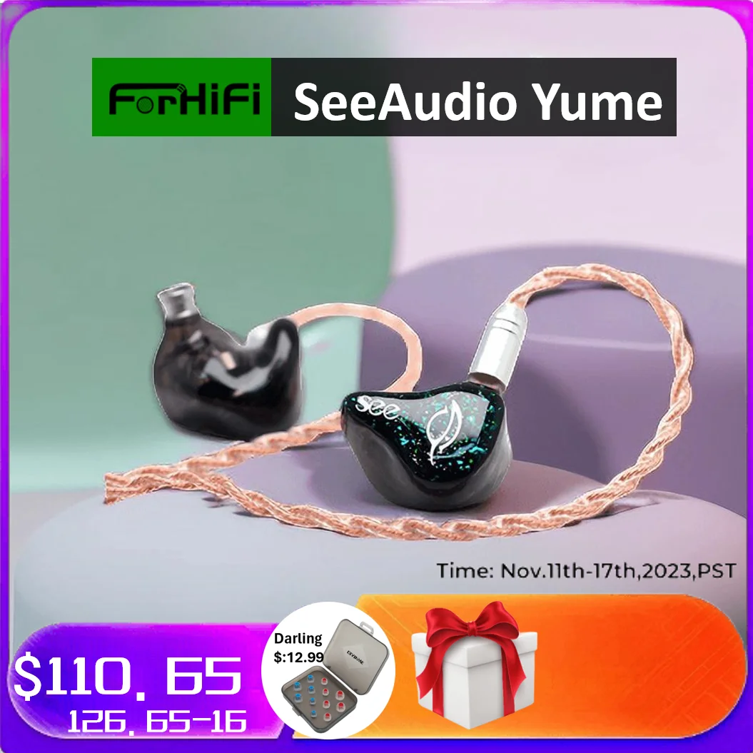 

SeeAudio Yume 1DD+2BA Knowles Hybrid Driver Monitors In-Ear Earphone IEMs with 0.78mm Detachable Cable