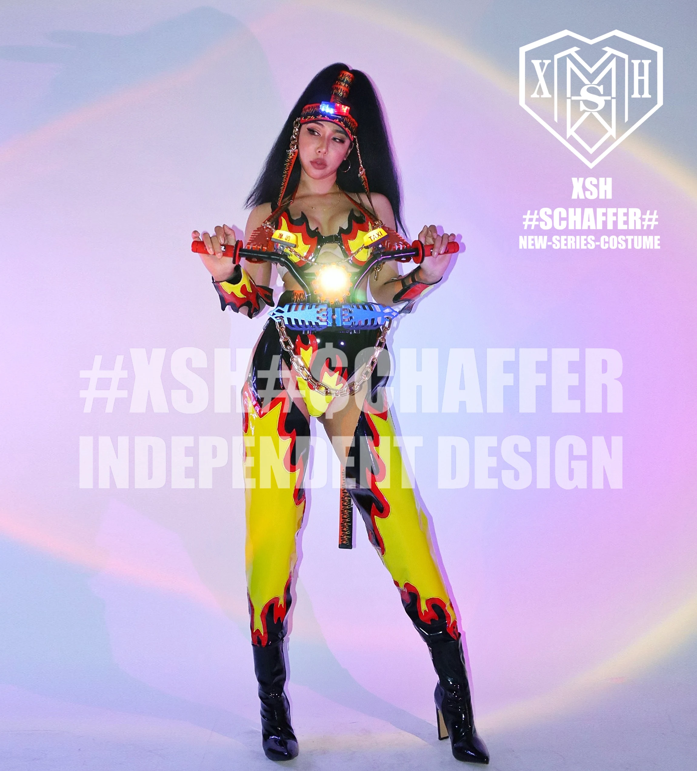 Женский костюм для ночного клуба GOGO в стиле панк