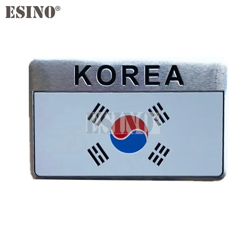 

Стайлинг автомобиля, Национальный Флаг Южной Кореи, 3D металлический хромированный алюминиевый сплав, декоративная эмблема, клейкий значок, наклейка, стикер, аксессуар