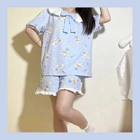 cotton kawaii cartoon sanrio cinnamoroll pajamas female students summer short sleeved girls ins home service two piece suit gift
