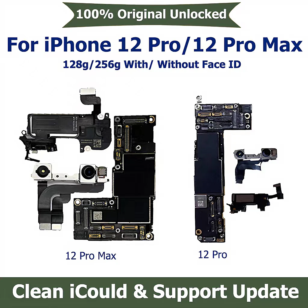 

Оригинальная материнская плата CleaniCloud для iPhone 12 / 12 Pro MAX, оригинальная материнская плата с распознаванием лица, основная логическая плата