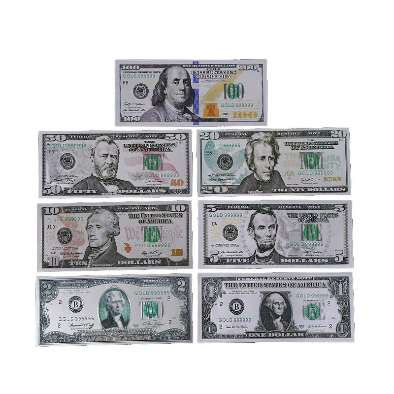 

Silvery-plated dollar counterfeit plastic paper money handicrafts for collection and home decoration ancestor joss pape