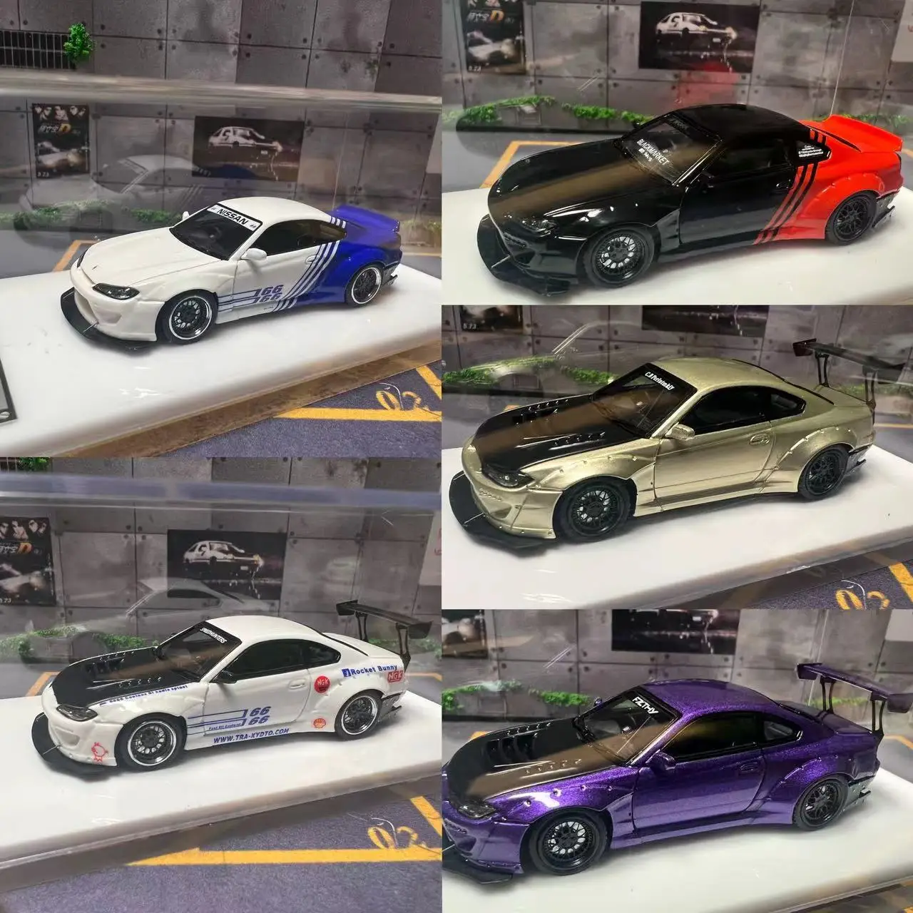 

Wild Fire 1:64 Silvia S15 Rocket Bunny Resin Model CAR