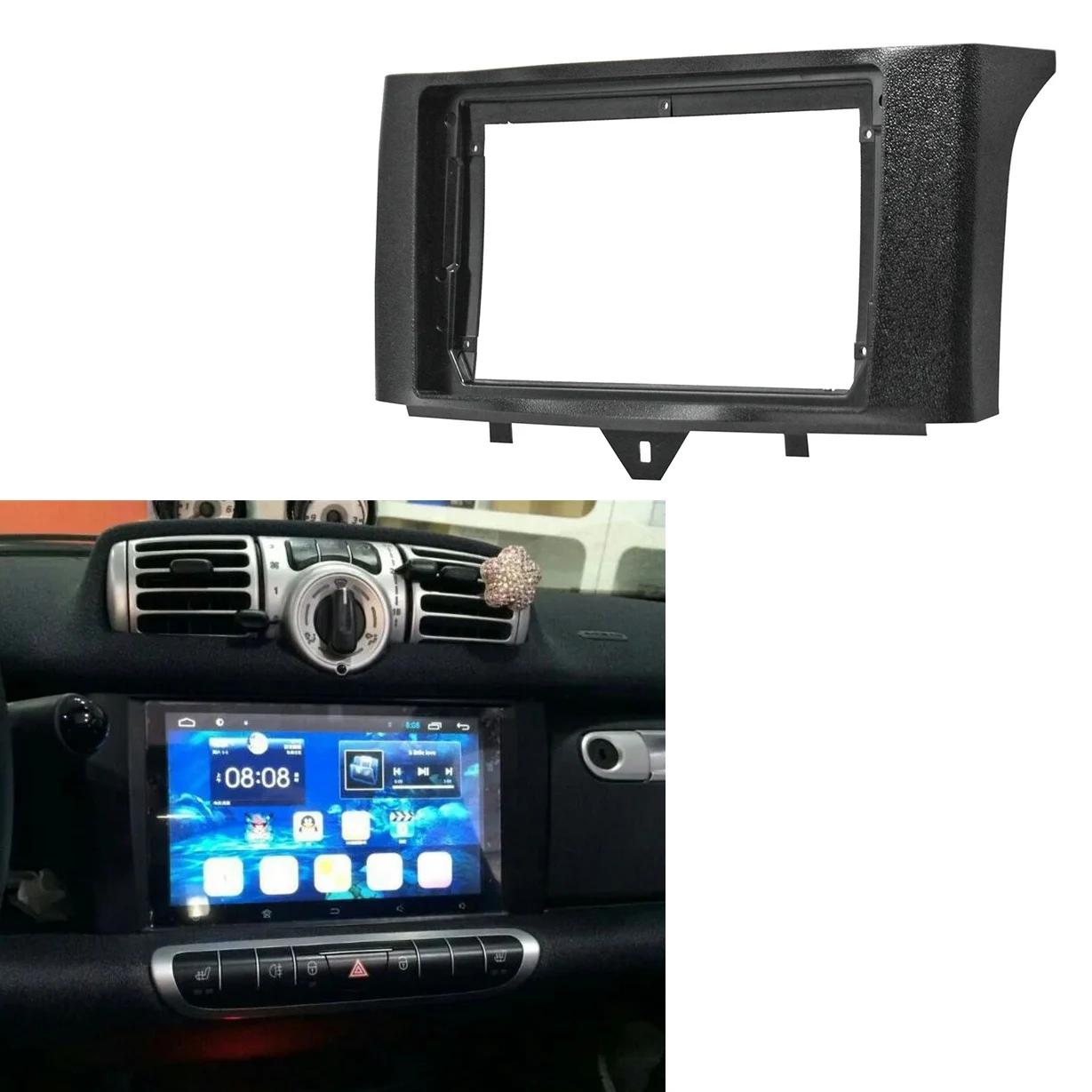 2 Din Автомобильная радиоустановка Fascia Для Benz Smart Fortwo 2011-2015 DVD стерео рамка пластина
