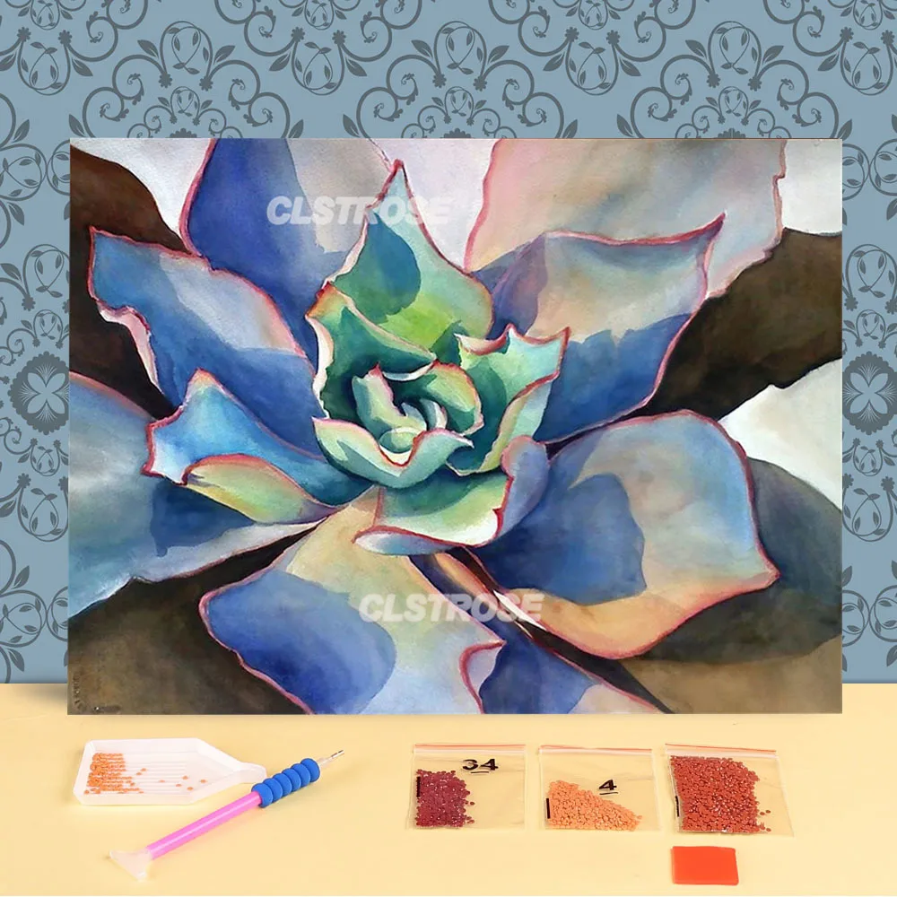 Plant Succulents DIY 3D Full  Embroidery  Painting  Mosaic Set Home Decor Christmas Gift Needlework   Art