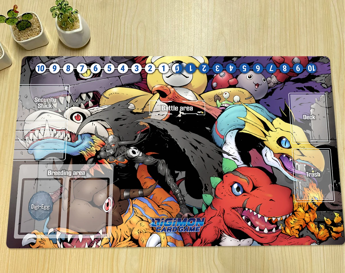 

Digimon Playmat Greymon Monster DTCG TCG CCG Trading Card Game Mat Board Game Mouse Pad Desk Mat Gaming Accessories Zones & Bag