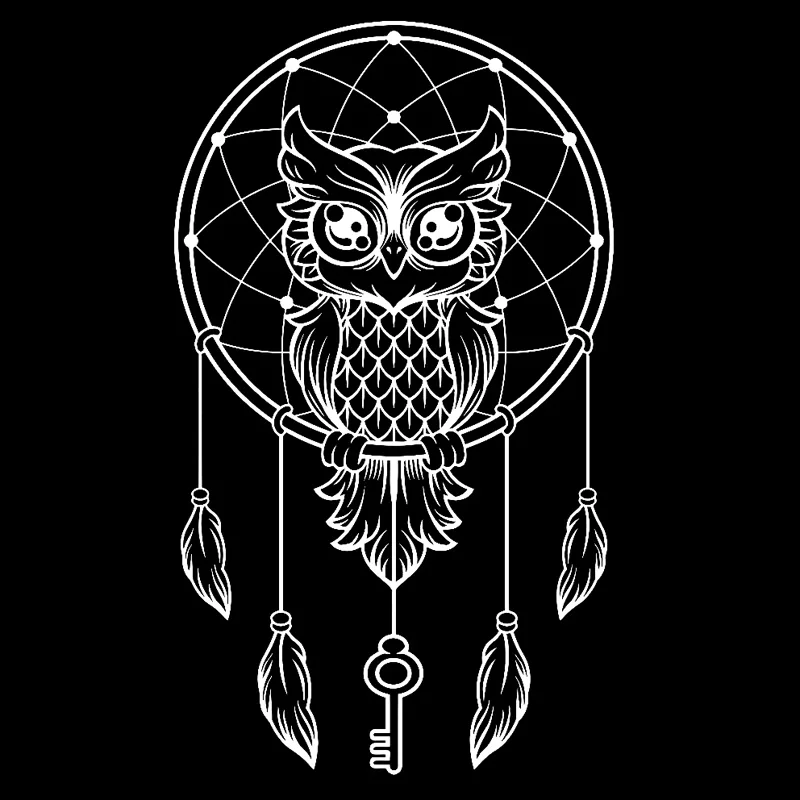 

Fashion Owl Dreams Vinyl Black/Silver Car Sticker 10CM*17CM