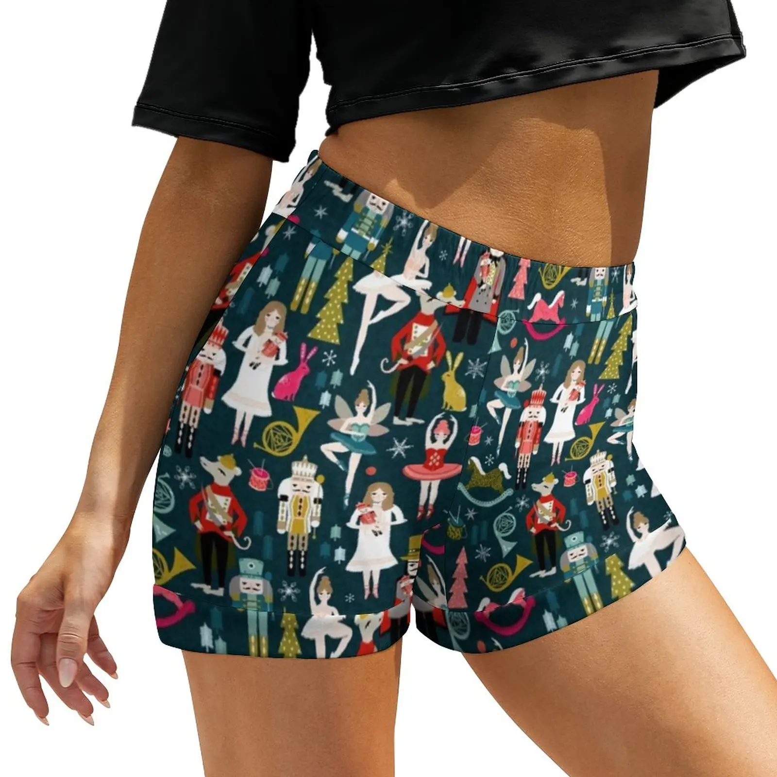 

Забавные музыкальные шорты, эластичные пикантные шорты с высокой талией, облегающие шорты оверсайз, летние шорты с принтом Y2k