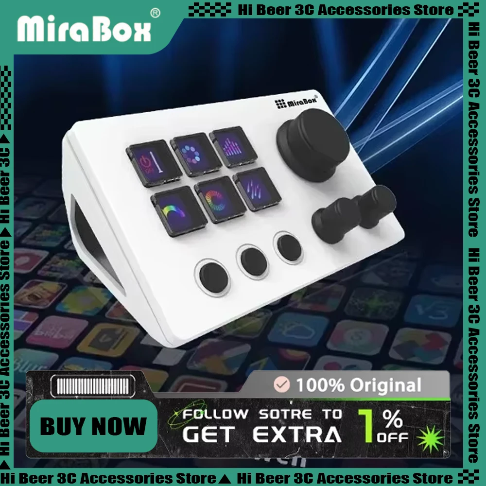 Mirabox N3 Streamdeck 12-клавишная мини-визуальная клавиатура с тремя многофункциональными