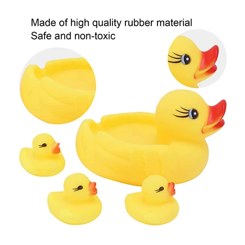 4PCS Water Play Baby Toy Shower Toy Model Duck Interactive Playset Babies Favors