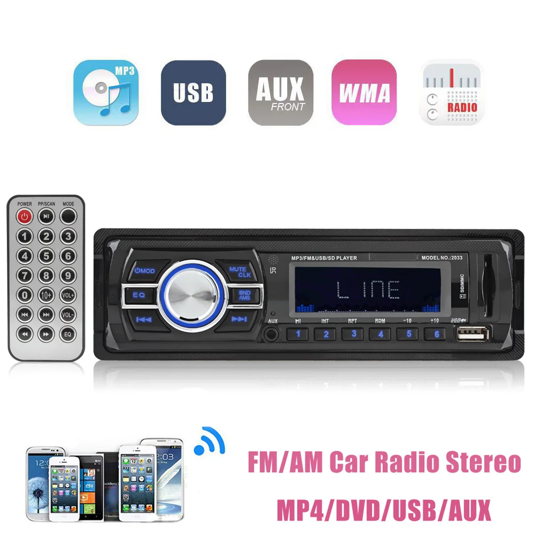 

Автомобильный MP3-плеер в приборной панели, стерео-система с bluetooth, FM-передатчиком, Aux входом, SD-картой, mp3, USB-радио, дистанционным управлением, ...