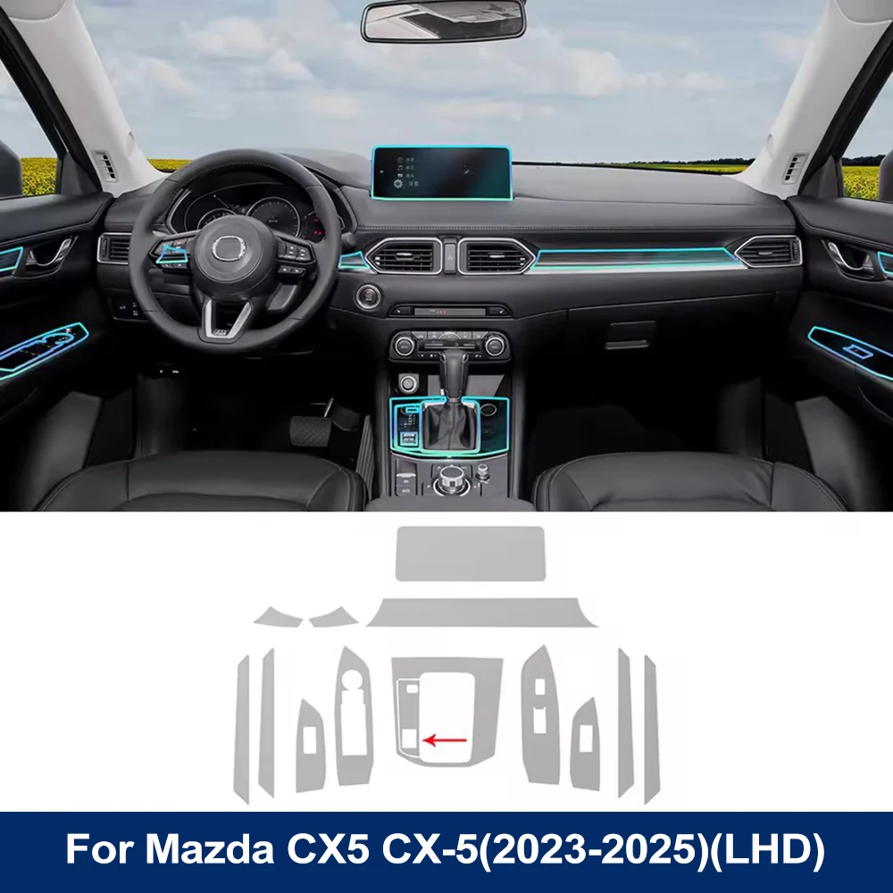 

Защитная Пленка Для Салона Mazda CX-5 (2017-2024) Из ТПУ, Прозрачная, От Царапин