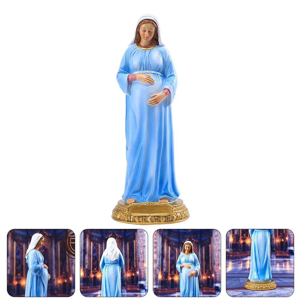 

Our Lady Ornament Madonna Virgin Mary Statue Outdoor Adornment Resin Decor Home Catholicism Baby Tabletop