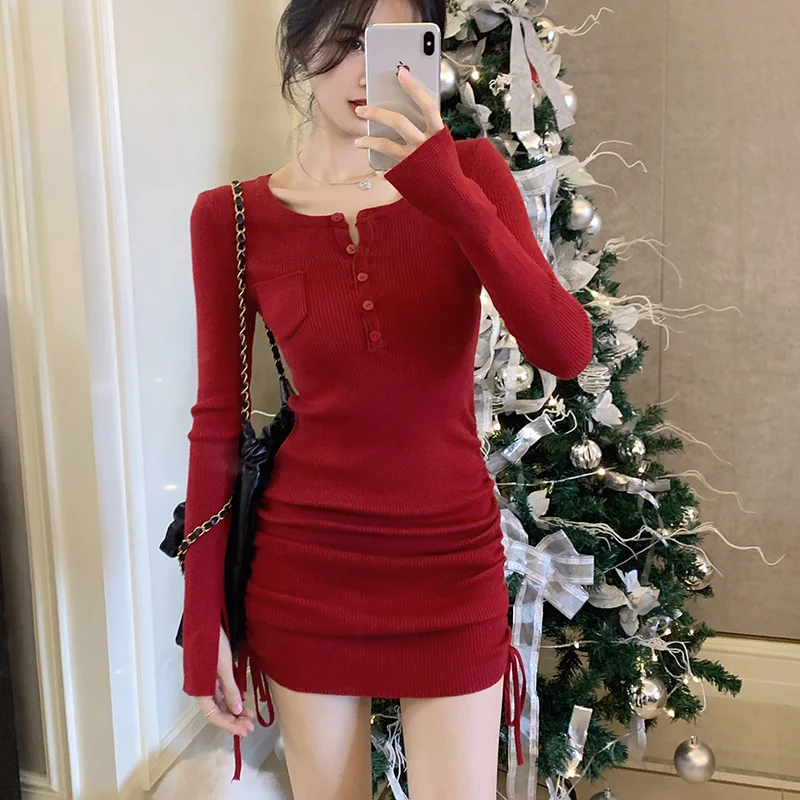 

Women's Dresses Extreme Mini Short Clothing Sexy Daring Crochet Solid Bodycon Female Dress Sensual Y2k One-piece Designer Knit