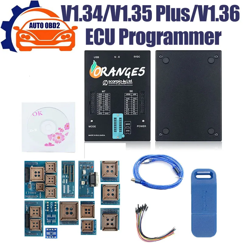

Программатор Orange5 V1.34/V1.35 Plus/V1.36, устройство для программирования Ecu, универсальные адаптеры, высокое качество
