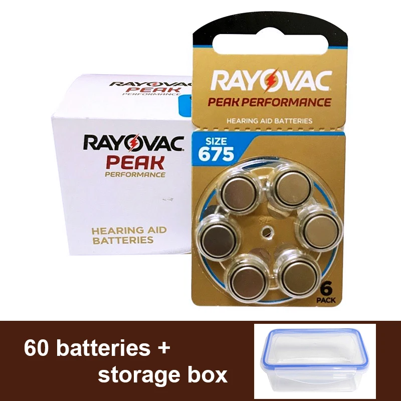Аккумулятор для слухового аппарата Rayovac Peak, 675, A675, P675, PR44, Германия