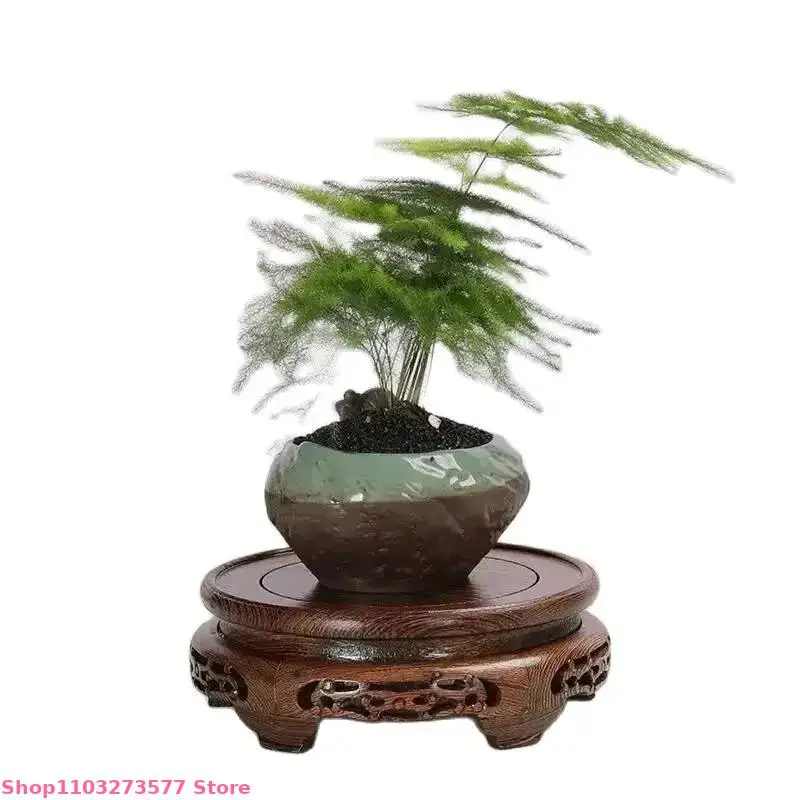 

Высококачественный Дисплей из твердой древесины, резьба в стиле ретро и ностальгическая мебель, стеллаж, подставка под чайник, ремесло, домашний декор, нижняя стойка для кастрюль