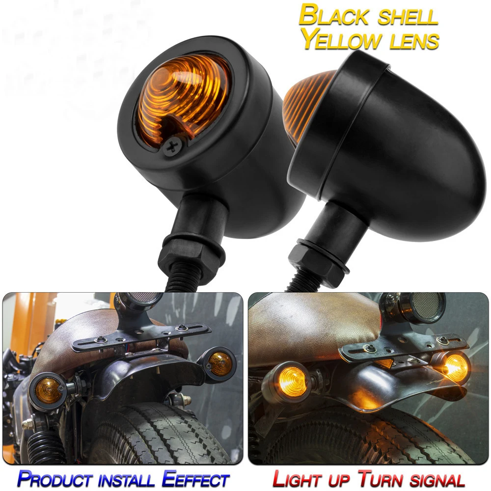 

Указатель поворота мотоцикла для кафе Racer Moto, индикаторная лампа, универсальный 12 В, ретро, металлический, однопроводной, для мотоцикла, указатель поворота